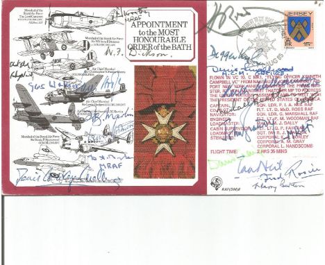 WW2 Award of Order of the Bath cover signed by 19 WW2 medal winners. Includes Harry Broadhurst, John Grandy, Digger Kyle, Den