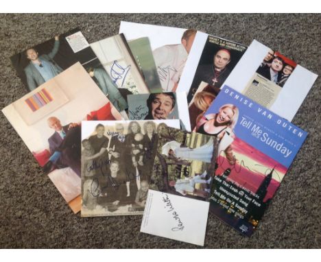 TV/film signed collection. 14 items mainly newspaper photos. Some of names included are Denise Van Outen, Jenny Eclair, Carol