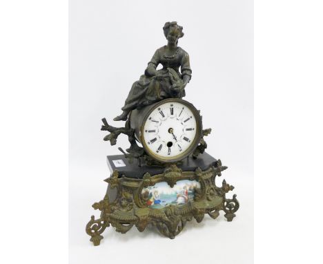 French style mantle clock , 43cm high 