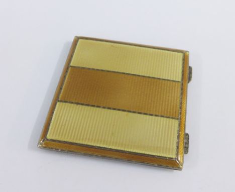 Birmingham silver and enamel powder compact, 7.5cm  