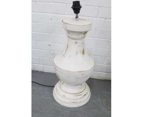 Heavy wooden table lamp base, 66cm 