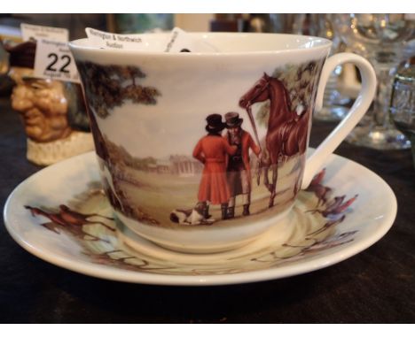 Large Roy Kirkham Tally-Ho cup and saucer set