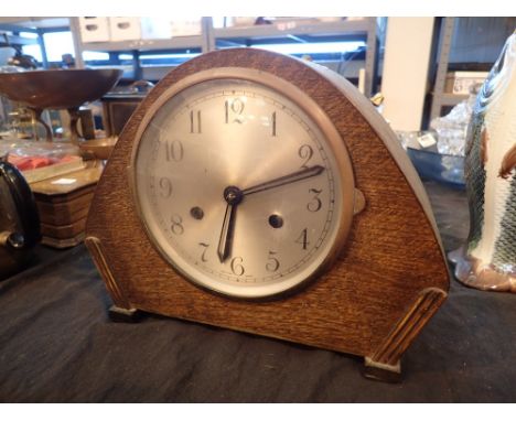 Mid Century British made mantel clock ( key and pendulum in office - 8484 ) 