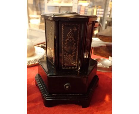Vintage bakelite wind up musical reuge movement cigarette dispenser c1950 with six opening doors cigarette holders inside and