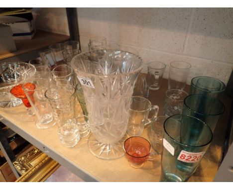 Shelf of mixed glass