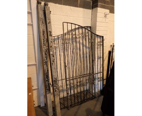 Large set of galvanised steel gates with posts each gate H: 212 cm W: 123 cm posts H: 253 cm and 10 x 10 cm 
