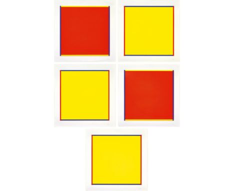IMI KNOEBEL(Dessau 1940–lebt und arbeitet in Düsseldorf)5 Bll.: Rot, Gelb, Weiss, Blau. 1995.Los von 5 Farbserigrafien. A.P.,