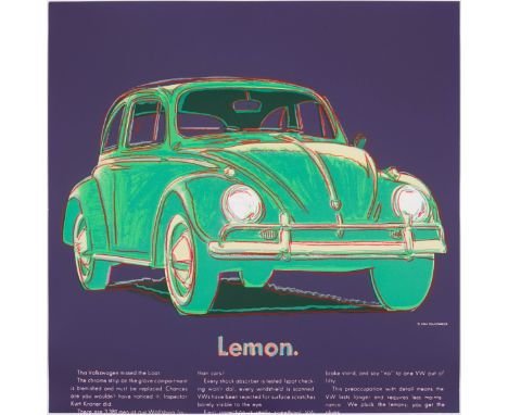 ANDY WARHOL(Pittsburgh 1928–1987 New York)Volkswagen. 1985.Farbserigrafie. 143/190. Unten rechts mit Bleistift signiert: Andy