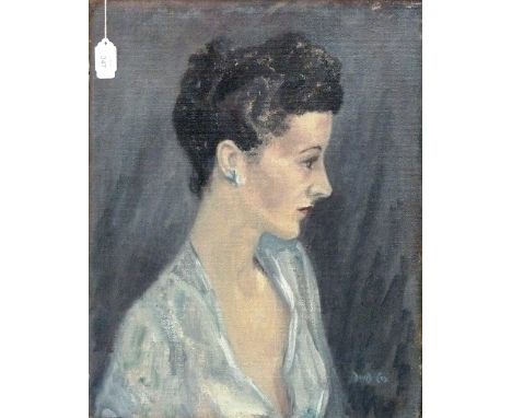 David Cox, R.O.I., R.W.A., N.P.S. (British, 1914-1979) Portrait of Mrs James Scott Meikle oil on canvas, signed (bottom right