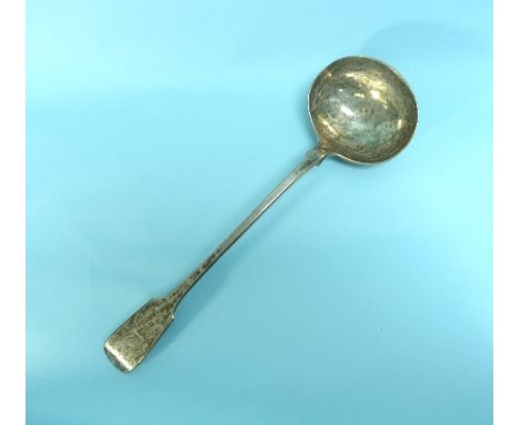 A William IV silver fiddle pattern Ladle, by John James Whiting, hallmarked London, 1837, with crested handle, 13¼in (33.5cm)