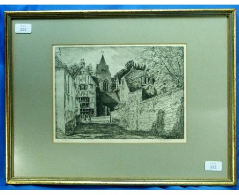 Edgar Holloway (British, 1914-2008) Ditchling etching, limited edition 1/75, signed and inscribed in pencil 8¼in x 11½in (21c