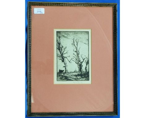 Frank Brangwyn, R.A. (British, 1867-1956) Arbres, Longpré, Plates 260 and 261 etchings, signed in pencil 7¼in x 4½in (18.5cm 
