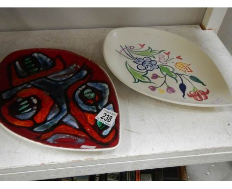 2 Poole pottery dishes