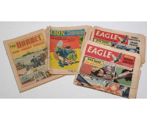 Eagle Comic, Vol. 12, No. 16 (April 1961), and 11 other issues from the same year; Lion and Champion (24th June 1957), and fo