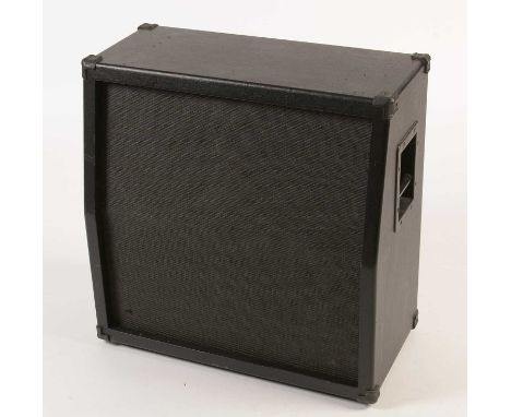 A 4 x 12 speaker cabinet, fitted with four Celestion Line 6 speakers, black vinyl case with recessed cayying handles, 71cms s