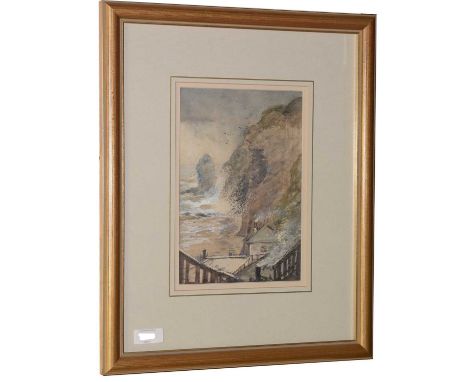George Blackie Sticks - "Marsden Beach", signed and indistinctly dated (1886?), watercolour over pencil, 24 x 16cms, in gilt 