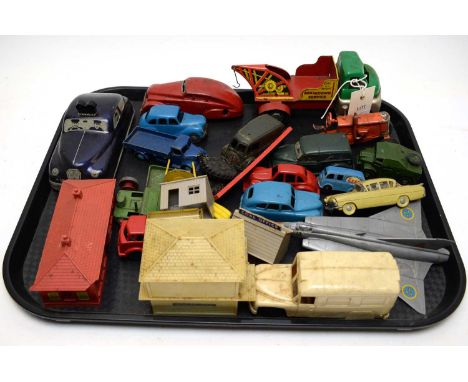 Tin plate clockwork Breakdown Service model tow truck; along with a selection of tin plate, die cast and other model vehicles