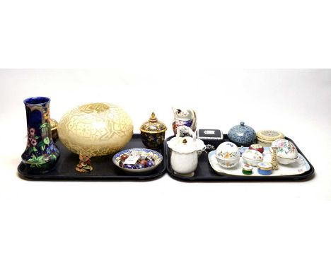 A selection of ceramic and other decorative items, including: a Maling floral decorated vase, 22cms high; Wedgewood Jasperwar