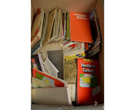 Selection of Ordnance Survey maps; along with other British and European road maps. 