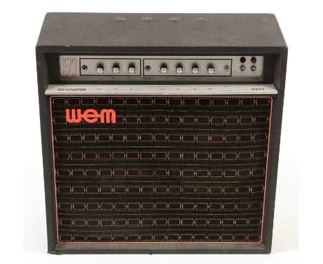 A Watkin Dominator 50 guitar Amplifier, with volume base treble control, twin channel, bright switch.