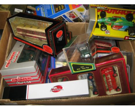BOX OF EXCLUSIVE FIRST EDITIONS, ORIGINAL OMNIBUS AND OTHER DIE CASTTEN SOLIDO AGE D'OR MODELS 