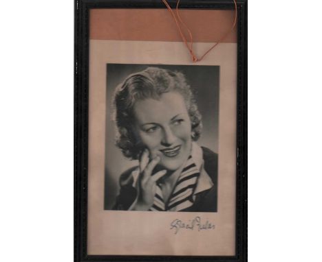 Gracie Fields Vintage Framed Autographs Collection. Two large framed vintage autographed photos of Gracie Fields. One is a bl