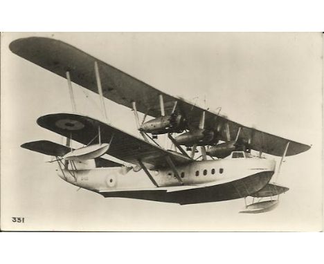 Attractive vintage sepia postcard, unused, of a seaplane. Nice item.  Good condition All signed items come with COA and guara