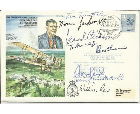 Seven Victoria Cross Winners Scarce 1978 Historic Aviator cover dedicated to MRAF The Viscount Trenchard . Autographed by SEV