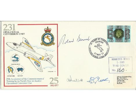 Roland Beamont signed 25th Anniversary of the World’s First Jet Bomber cover. Numbered 160 of 500. Good condition All signed 