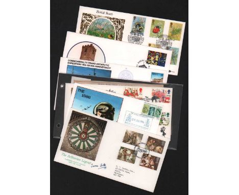 Signed First Day Cover Collection. A weird and wonderful assortment of six signed first day covers. Consists of 1985 Arthuria