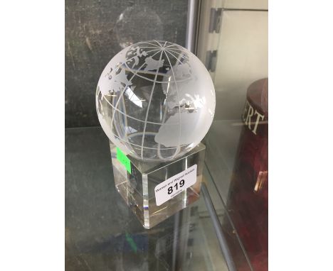 Armathwaite Hall glass globe on stand 