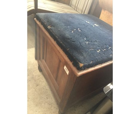 An oak commode stool 