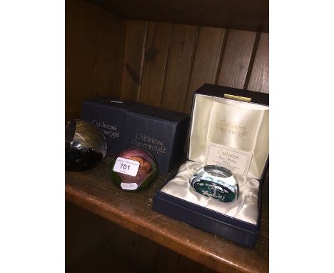3 Caithness limited edition paperweights - Fragrance, Royal Wedding Anchor, and HM Queen Elizabeth 80th birthday (Queen Mothe