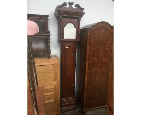 A reproduction 17th century style mahogany long case clock case only circa 1900, height 232cm, approx. dial width 30cm. 