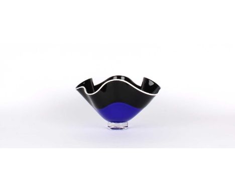 Robert Currier Handley (American, Active 20th/21st Century) Large Studio Glass 'Handkerchief' Bowl Dated 2006, hand blown and