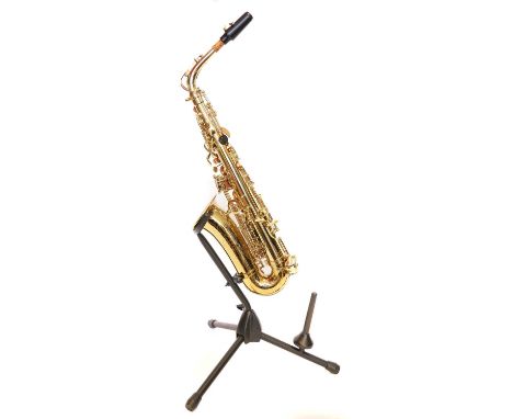 Artemis "A1" Alto Saxophone Serial number 318836 with case containing pad saver mop, spare reeds strap, etc., together with a