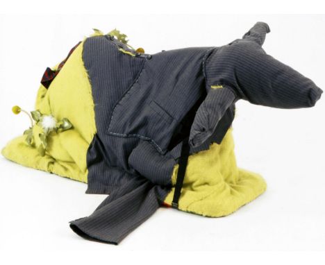 CHRISTIAN HOLSTAD (B. 1972)House Training 12 (Flowers) 2006 labelled on the undersidewool, leather, polyester, rubber, mohair