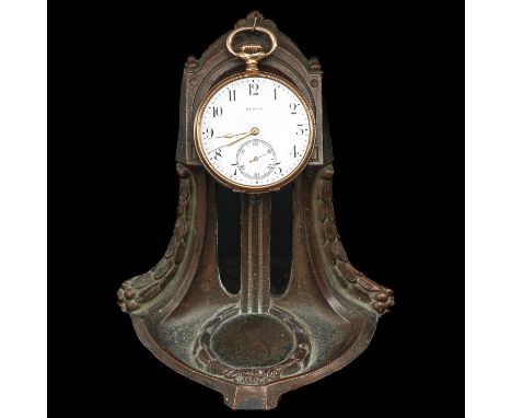 With seconds dial, on Art Nouveau watch stand, 47 mm. in diameter, 68 gram.