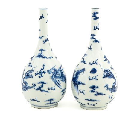 Decorated with dragons and clouds, Kangxi mark, 26 cm. tall. 