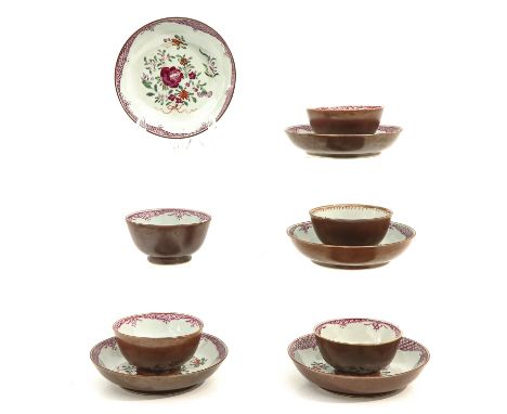 Including 5 cups and 5 saucers, saucers are 13 cm. in diameter, hairline.