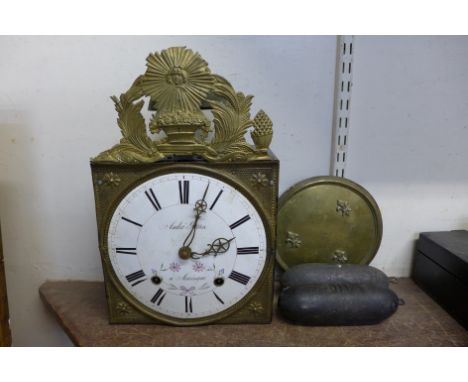 A French Comptoise clock, a/f
