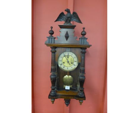 A 19th Century walnut Vienna wall clock