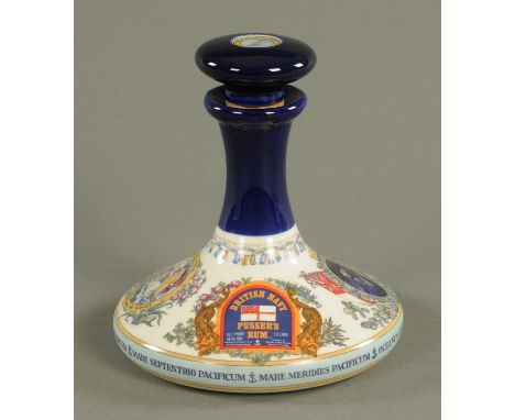 A Wade Pusser's Rum Lord Nelson's ships type ceramic decanter. 