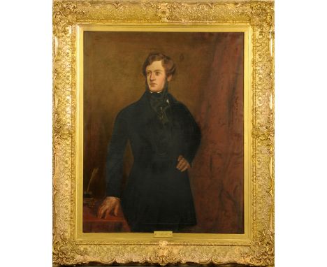 A late 19th century oil painting on canvas, portrait of "Alexander Geekie of Baldowrie".  125 cm x 99 cm, in ornate giltwood 