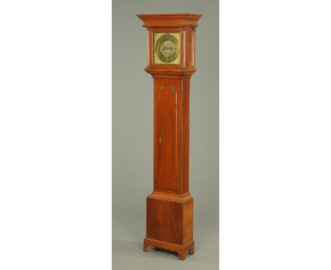 A George III oak longcase clock, with silvered brass dial and thirty hour movement by D. Rollisson, Halton, and numbered "509