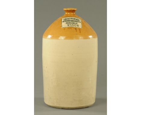 A Carlisle Old Brewery Sir Richard Hodgson & Co. Ltd. of Carlisle No. 1604 earthenware flask, manufacturer A.W. Buchan & Co.,