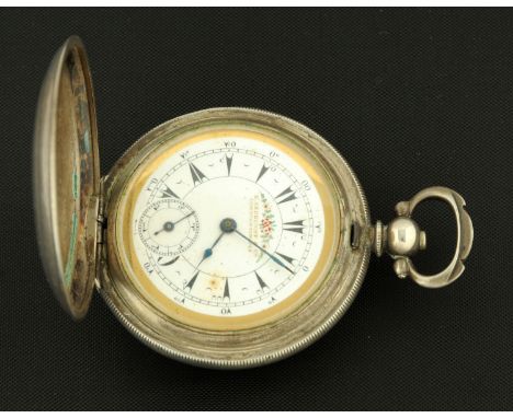 A Turkish Market silver cased Hunter pocket watch, the dial marked "K. Serkisoff & Co., Constantinople", the case stamped "80