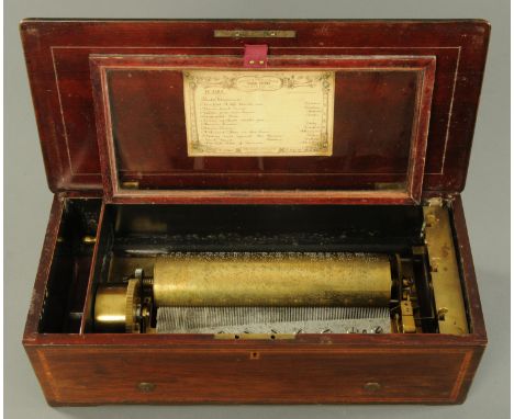 A late 19th century rosewood marquetry cased musical box by Nicole Freres, Geneva, playing twelve airs including Rule Britann