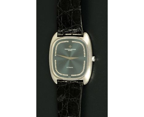 A Vacheron Constantin gentleman's dress watch, circa 1979, automatic, slim case, with blue diamond set dial, Serial No. 53459