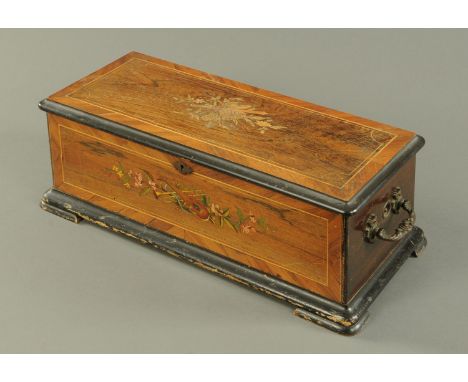 A G. Paillard & Co. Swiss music box, late 19th century, playing six airs, with 21.5 cm drum, the movement with applied label 